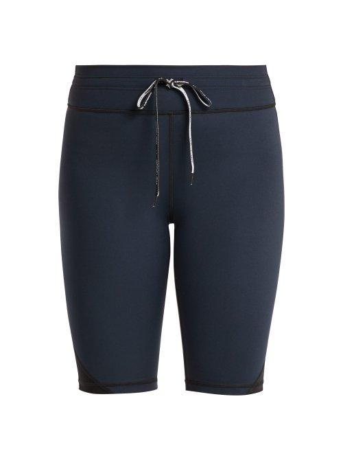 Matchesfashion.com The Upside - Panelled Matte Spin Short - Womens - Black Blue
