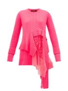 Matchesfashion.com Sies Marjan - Trine Layered Wool Blend Sweater - Womens - Fuchsia