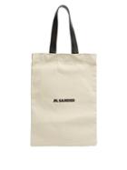 Matchesfashion.com Jil Sander - Logo-print Linen-blend Canvas Tote Bag - Mens - Light Beige
