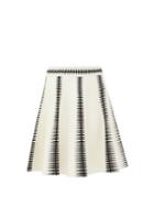 Alexander Mcqueen - Spine-jacquard Knitted Skirt - Womens - Ivory