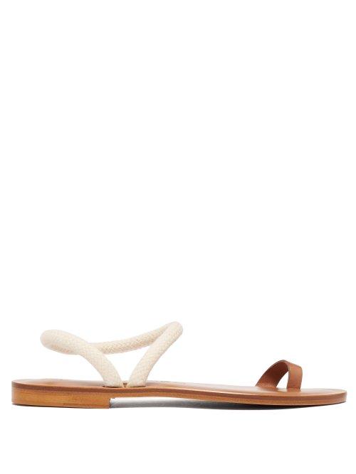 Matchesfashion.com Lvaro - Angela Rope Strap Leather Sandals - Womens - Tan White