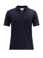 Matchesfashion.com Gabriela Hearst - Stendhal Cashmere Polo Shirt - Mens - Navy