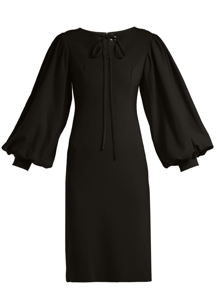 Osman Puff-sleeve Crepe Dress