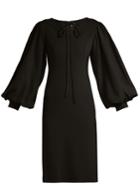 Osman Puff-sleeve Crepe Dress