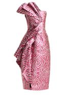Halpern Zebra Lam Strapless Midi Dress