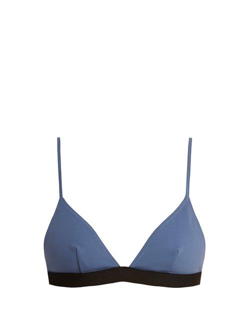 Matchesfashion.com Rochelle Sara - The Garine Triangle Bikini Top - Womens - Blue