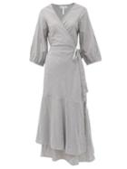 Matchesfashion.com Apiece Apart - Sierra Asymmetrical Organic-cotton Wrap Dress - Womens - Cream