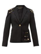 Matchesfashion.com Versace - Safety Pin Single Breasted Wool Blazer - Womens - Black
