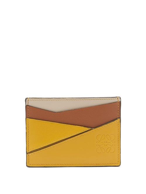 Loewe - Puzzle Leather Cardholder - Womens - Tan Multi