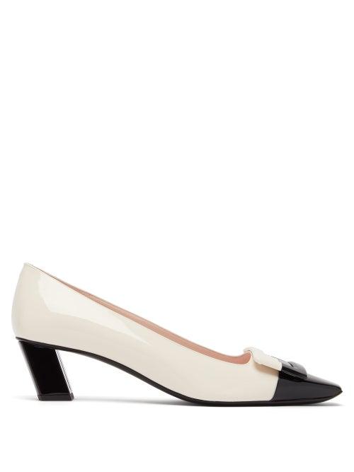 Matchesfashion.com Roger Vivier - Belle Vivier Patent-leather Pumps - Womens - Black White