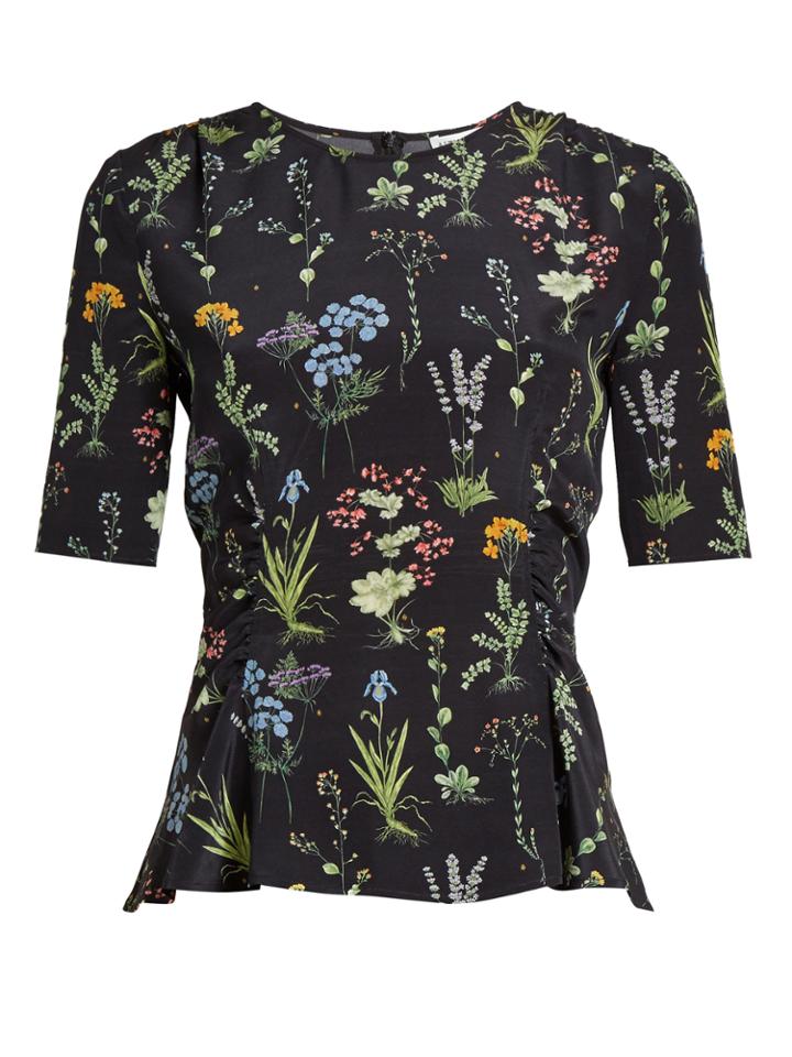 Altuzarra Erinna Round-neck Floral-print Top