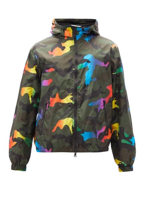 Matchesfashion.com Valentino - Hooded Camouflage-print Windbreaker Jacket - Mens - Green