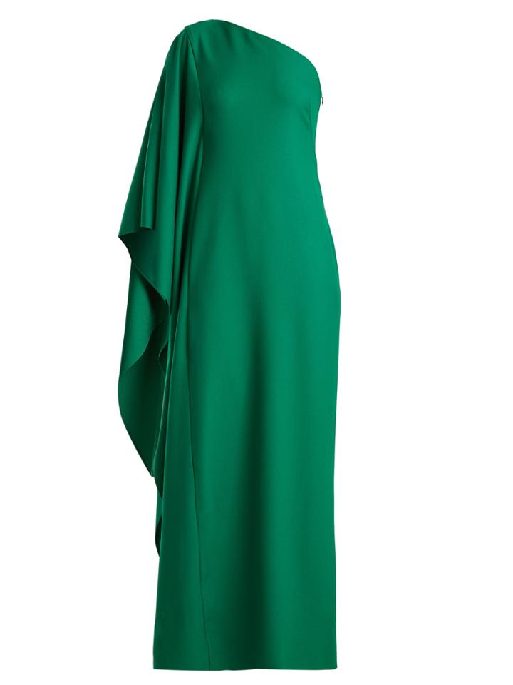 Osman Oleander One-shoulder Crepe Gown