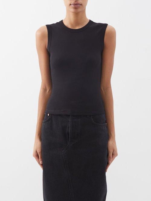 Flore Flore - Esme Organic-cotton Tank Top - Womens - Black