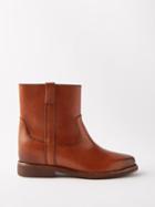 Isabel Marant - Susee Leather Ankle Boots - Womens - Brown