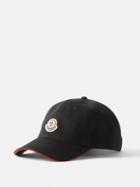 Moncler - Logo-patch Cotton-gabardine Baseball Cap - Mens - Black