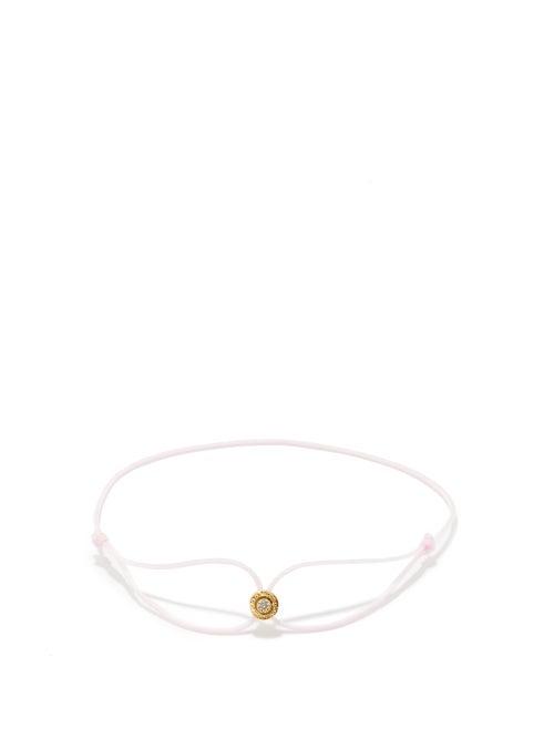 Octavia Elizabeth - Parachute Diamond, 18kt Gold & Cord Bracelet - Womens - Pink Gold