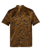 Matchesfashion.com Commas - Palm Print Silk Blend Shirt - Mens - Brown