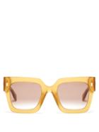 Matchesfashion.com Fendi - Fendi Roma Square Acetate Sunglasses - Womens - Yellow