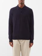 Ghiaia Cashmere - Cashmere Long-sleeve Polo Shirt - Mens - Navy