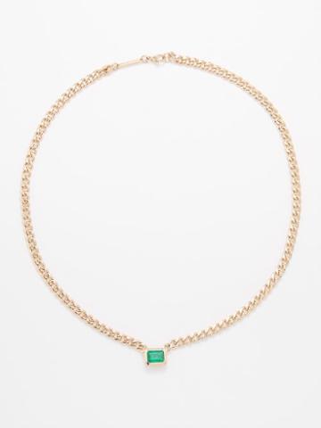Zo Chicco - Emerald & 14kt Gold Necklace - Womens - Green Multi