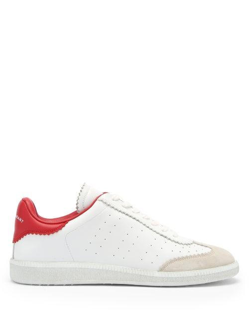 Matchesfashion.com Isabel Marant - Bryce Leather And Suede Trainers - Womens - Red White