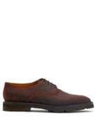 Matchesfashion.com John Lobb - Milton Waxed-suede Derby Shoes - Mens - Dark Brown