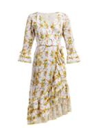 Matchesfashion.com Gl Hrgel - Floral Print Linen Dress - Womens - White Print