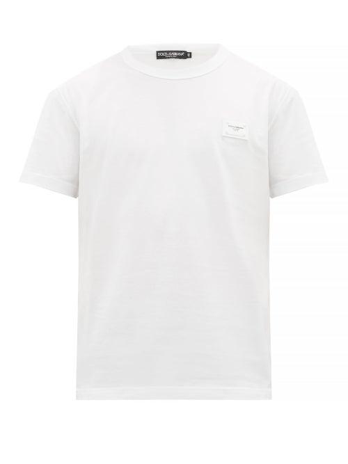 Matchesfashion.com Dolce & Gabbana - Logo-patch Cotton T-shirt - Mens - White
