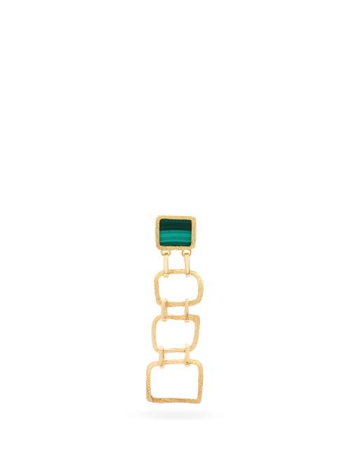 Matchesfashion.com Orit Elhanati - Roxy Delight 18kt Gold & Malachite Single Earring - Womens - Gold