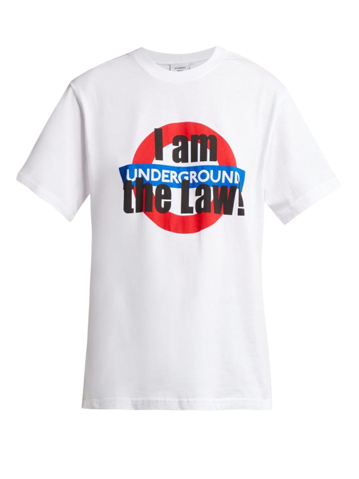 Vetements London Underground-print Cotton T-shirt