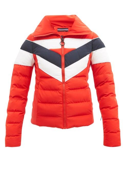 Fusalp - Mathilde Chevron-stripe Padded Ski Jacket - Womens - Red