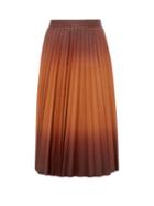 Matchesfashion.com Givenchy - Degrad Pleated Leather Midi Skirt - Womens - Brown Multi