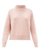 Matchesfashion.com Allude - Buttoned-side Wool-blend Sweater - Womens - Pink