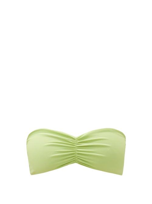 Matchesfashion.com Jade Swim - Ava Strapless Gathered Bandeau Bikini Top - Womens - Light Green