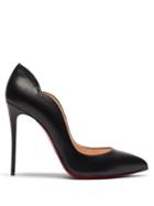 Ladies Shoes Christian Louboutin - Hot Chick 100 Scalloped Leather Pumps - Womens - Black