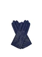 Matchesfashion.com Bottega Veneta - Intrecciato Leather Gloves - Womens - Blue