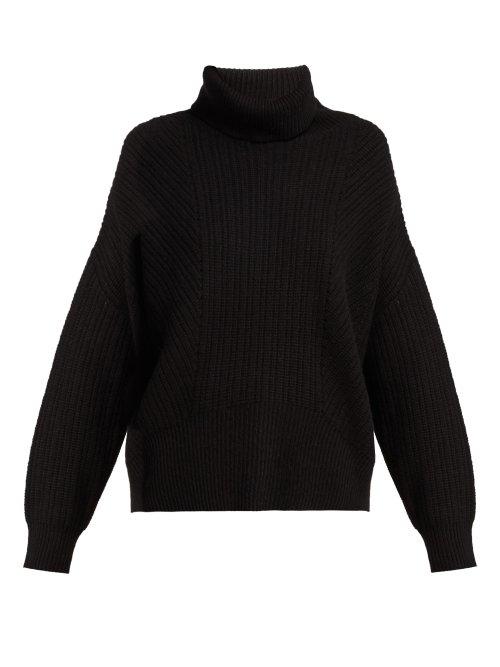 Matchesfashion.com Nili Lotan - Kiernan Ribbed Knit Cashmere Roll Neck Sweater - Womens - Black