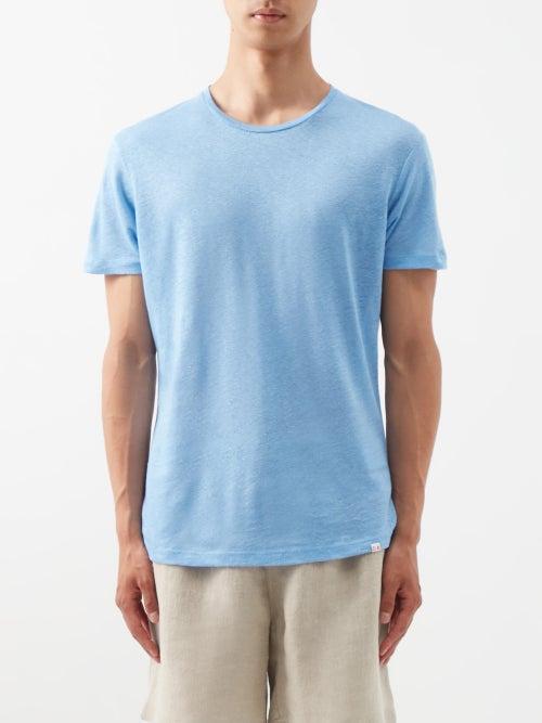 Orlebar Brown - Ob-t Linen-jersey T-shirt - Mens - Blue