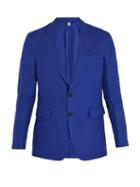 Matchesfashion.com Burberry - Soho Single Breasted Linen Blazer - Mens - Blue