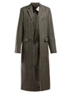 Matchesfashion.com Stella Mccartney - Herringbone Wool Blend Coat - Womens - Grey
