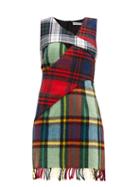 Matchesfashion.com Rave Review - Upcycled Checked-wool Mini Dress - Womens - Multi