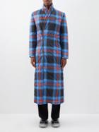 Charles Jeffrey Loverboy - Tartan Padded Recycled-fibre Overcoat - Mens - Blue Check