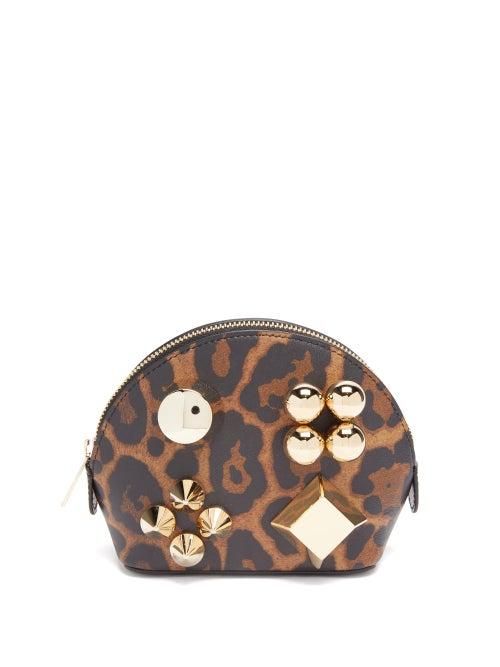 Christian Louboutin - Carasky Leopard-print Leather Cosmetics Pouch - Womens - Leopard