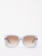 Chlo Eyewear - Xena Oversized Square-frame Acetate Sunglasses - Womens - Blue Multi