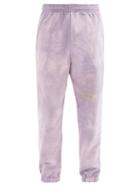 Matchesfashion.com Martine Rose - Logo-print Tie-dye Cotton-jersey Track Pants - Mens - Purple