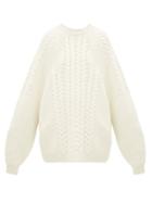 Matchesfashion.com Raey - Oversized Contrast Panel Wool Blend Sweater - Womens - Cream