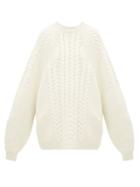 Matchesfashion.com Raey - Oversized Contrast Panel Wool Blend Sweater - Womens - Cream