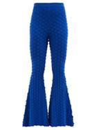 Stella Mccartney - High-rise Spiked-jersey Flared-leg Trousers - Womens - Blue