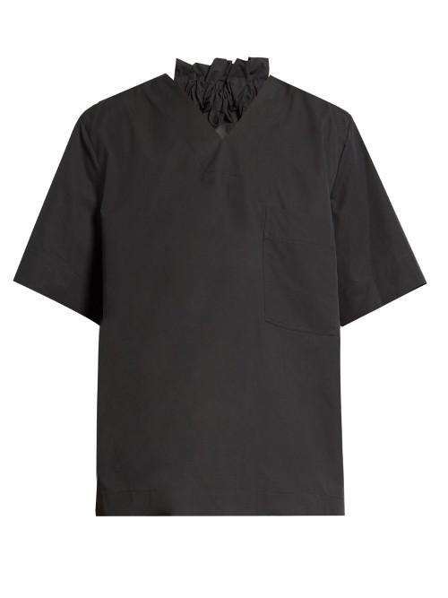 Craig Green V-neck Cotton-blend Poplin Top